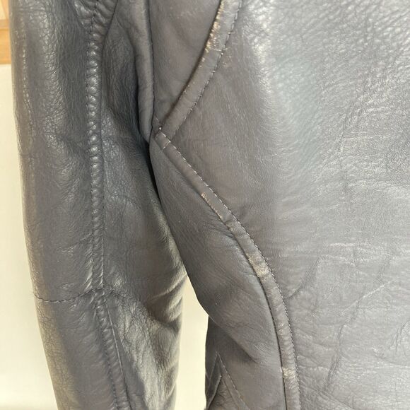 BALENCIAGA Woman's Leather Moto Bike Jacket in Gray, size FR34/XS/US 2 - Picture 13 of 16